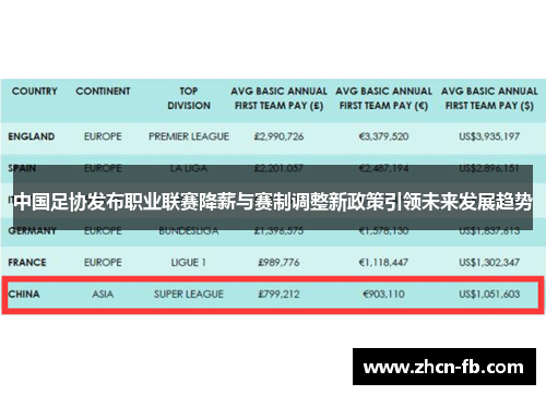 中国足协发布职业联赛降薪与赛制调整新政策引领未来发展趋势