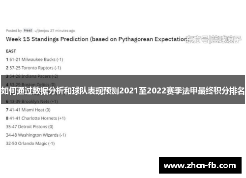 如何通过数据分析和球队表现预测2021至2022赛季法甲最终积分排名